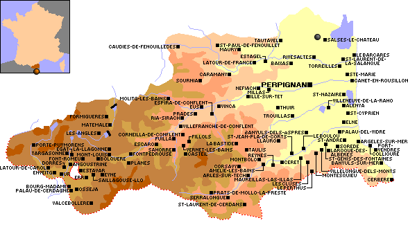 pyrenees orientales departement 66 carte de france